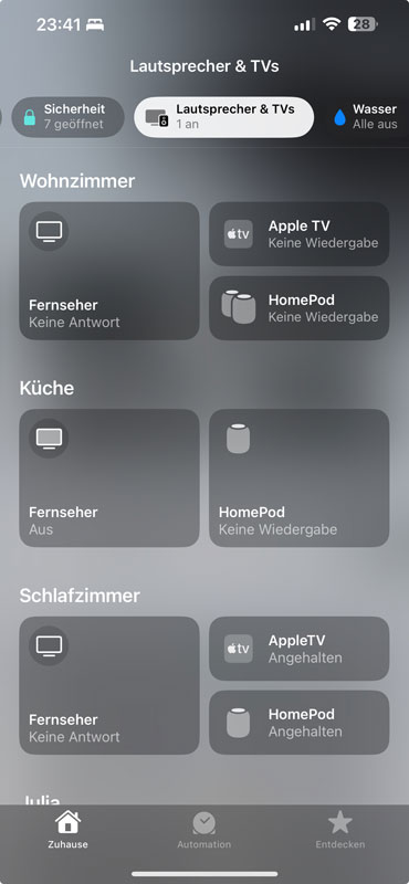 LG Fernseher in HomeKit -"Keine Antwort"; bis heute ungelöst